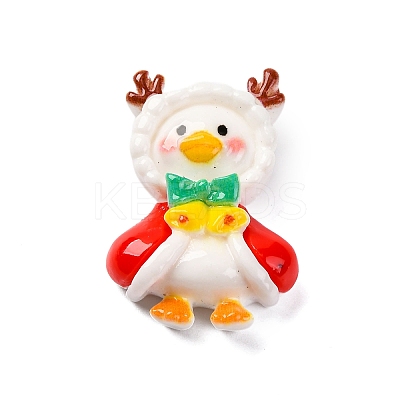 Christmas Duck Theme Opaque Resin Cabochons RESI-Q010-03C-1