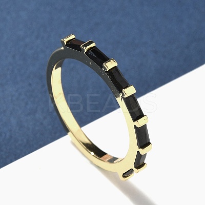 Brass Micro Pave Cubic Zirconia Finger Rings for Women RJEW-H256-10G-01-1