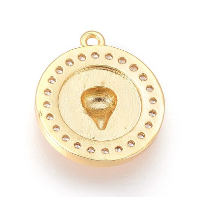 Brass Micro Pave Cubic Zirconia Pendants KK-F809-08G-1