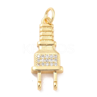Eco-Friendly Brass Micro Pave Cubic Zirconia Pendants KK-K268-16G-1