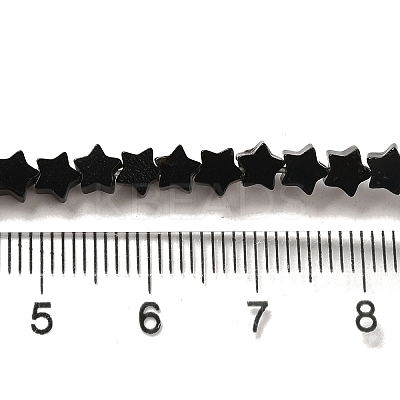 Natural Black Onyx(Dyed & Heated) Beads Strands G-G085-B44-01-1