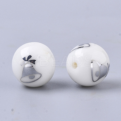 Christmas Opaque Glass Beads LS-EGLA-R113-06B-1