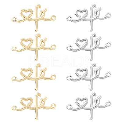 10Pcs 2 Colors Rack Plating Brass Connector Charms KK-BC0011-42-1