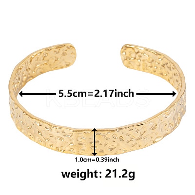 Vintage Hammered 304 Stainless Steel Cuff Bangles for Women KM3696-2-1