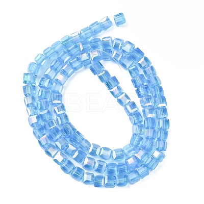 Electroplate Glass Beads Strands EGLA-D018-4x4mm-41-1