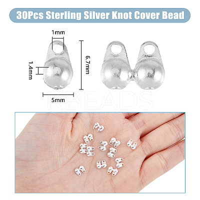 30Pcs 925 Sterling Silver Bead Tips STER-DC0001-19-1