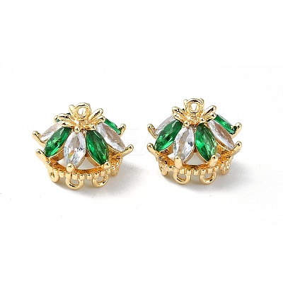 Brass Micro Pave Cubic Zirconia Pendants FIND-Z029-06G-1