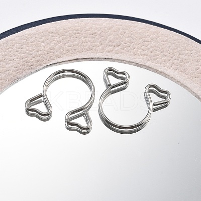 304 Stainless Steel Heart Clip on Nose Rings AJEW-A062-01B-P-1
