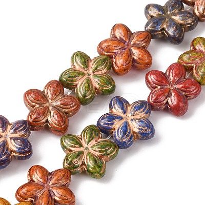 Painted Glass Beads Strands X-GLAA-B037-12B-12B-1