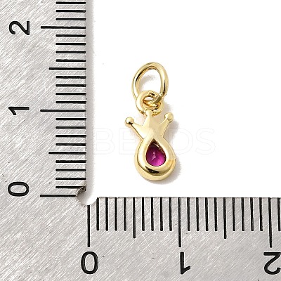 Brass Cubic Zirconia Charms KK-G554-01C-04-1