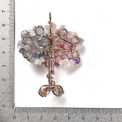 Natural Mixed Gemstone Chip Big Pendants G-F763-06RG-1
