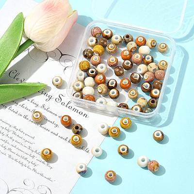 68Pcs 9 Colors Handmade Porcelain Beads PORC-FS0001-23B-1
