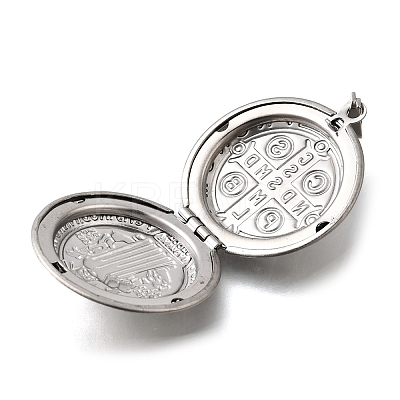 316 Stainless Steel Locket Pendants STAS-C123-04A-P-1