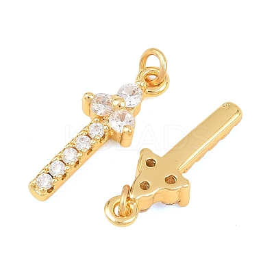 Brass Micro Pave Cubic Zirconia Pendants KK-F927-02G-1