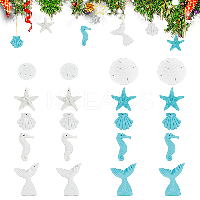 28Pcs 8 Styles Opaque Resin Pendants FIND-WR0012-22-1