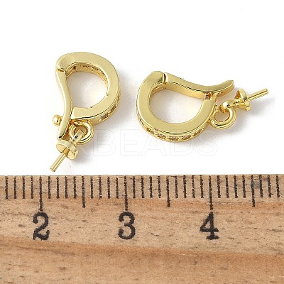 Brass Micro Pave Cubic Zirconia Pendants Bails KK-D324-05G-1