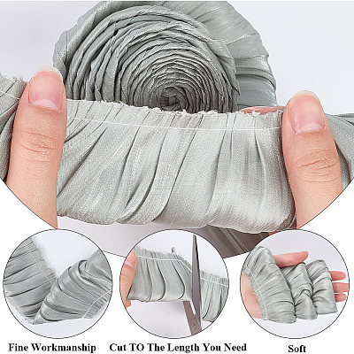 5M Double Layer Polyester Pleated Lace Ribbon OCOR-CY0001-41B-1