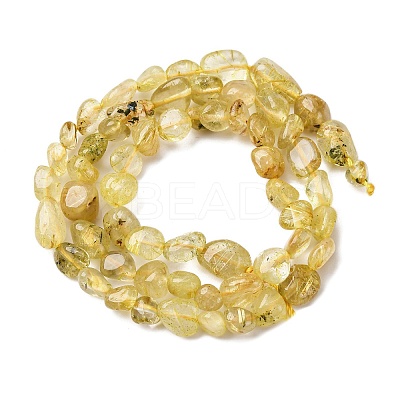 Natural Gold Rutilated Quartz Beads Strands G-K395-A09-01-1