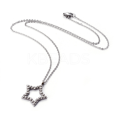 Non-Tarnish 304 Stainless Steel Pendant Necklaces NJEW-E141-29P-1