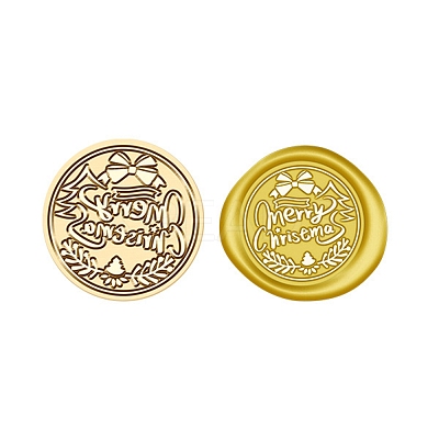 Christmas Series Wax Seal Brass Stamp Head AJEW-Z031-04G-04-1