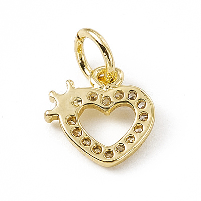 Brass Micro Pave Clear Cubic Zirconia Charms ZIRC-F132-38G-1