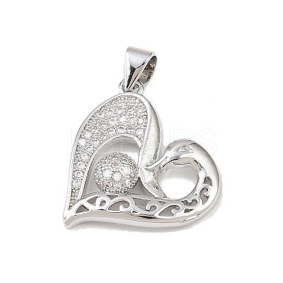 Brass Micro Pave Cubic Zirconia Pendants KK-P339-18P-1