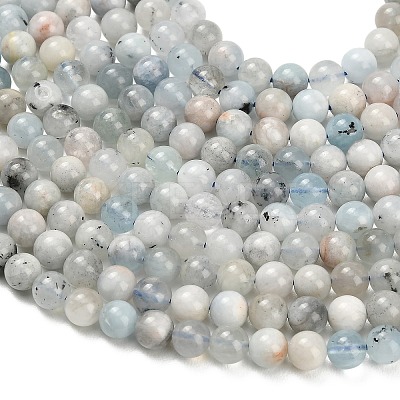 Natural Aquamarine Beads Strands G-F591-29A-6mm-02-1