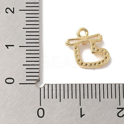 Christmas Theme Brass Micro Pave Cubic Zirconia Charms  KK-P278-02A-G-1