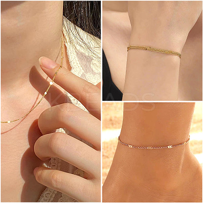 DIY 304 Stainless Steel Figaro Chain Necklaces Bracelet Making Kit DIY-TA0009-98-1