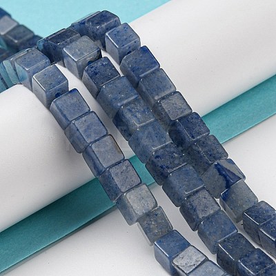 Dyed & Heated Natural Blue Aventurine Beads Strands G-Q1008-B15-1