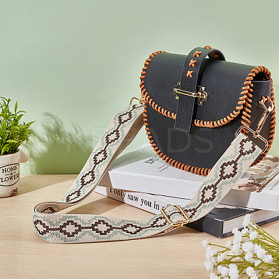 Rhombus Pattern Adjustable Cotton Bag Strap FIND-WH0092-45-1