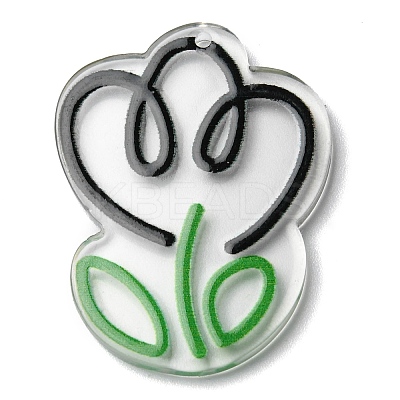Transparent Acrylic Pendants MACR-Q160-02G-1