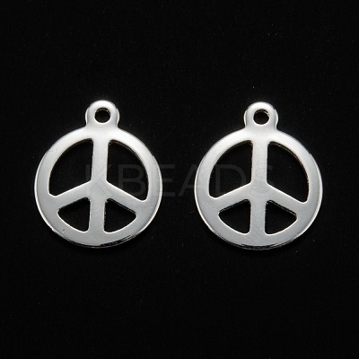 201 Stainless Steel Pendants STAS-O110-05S-1