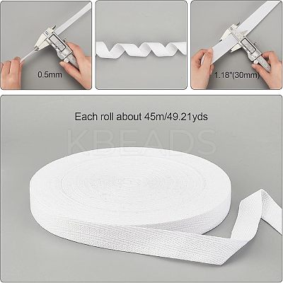 Cotton Cotton Twill Tape Ribbons OCOR-WH0057-30E-01-1