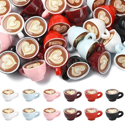 30Pcs 6 Colors Mini Coffee Cup Resin Display Decorations DJEW-YW0010-12-1