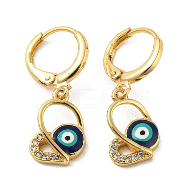 Real 18K Gold Plated Brass Dangle Leverback Earrings EJEW-A033-16G-1