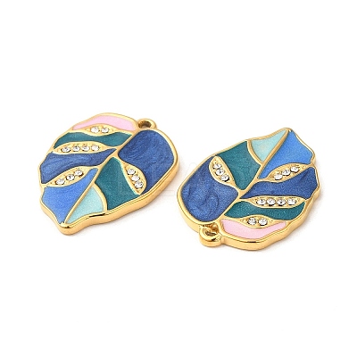 Real 18K Gold Plated 304 Stainless Steel Rhinestone Pendants STAS-A084-31G-01-1