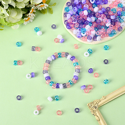 600Pcs 6 Colors Opaque & Tansparent Acrylic European Beads MACR-SC0002-02B-1