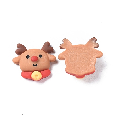 Christmas Theme Opaque Resin Cabochons RESI-F042-01G-1