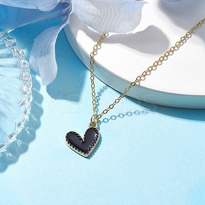 Alloy Enamel Heart Pendants Necklaces NJEW-JN04772-02-1