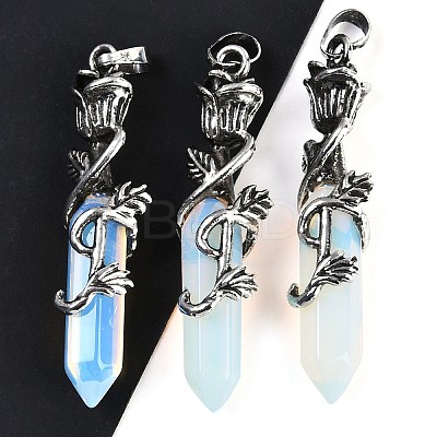 Natural & Synthetic Mixed Gemstone Faceted Double Termimal Pointed Big Pendants G-P547-03AS-A-1