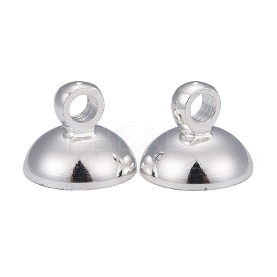 Rack Plating Brass Bead Cap Pendant Bails KK-O139-09B-S-1