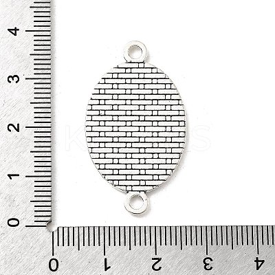 Antique Silver Tibetan Style Alloy Flat Oval Cabochon Connector Settings X-TIBE-M022-05AS-1