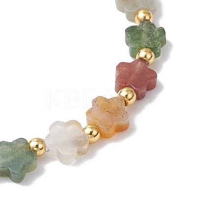 Natural Indian Agate Beads Stretch Bracelets for Women BJEW-JB11768-01-1