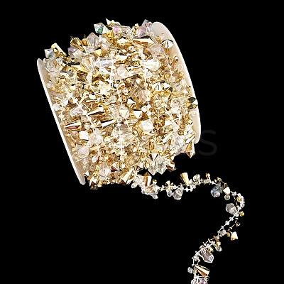 1 Roll Handmade Resin Teardrop Beaded Chains DIY-CN0003-52B-1