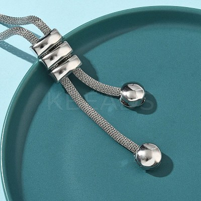 304 Stainless Steel Rectangle Lariat Necklaces NJEW-D333-02P-1