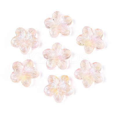 Baking Paint Transparent Glass Beads DGLA-N014-08B-01-1