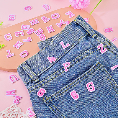 36Pcs 2 Sets 2 Styles Letter A~Z & Number 0~9 Polyester Embroidery Sew On Patches Sets PATC-TA0001-55B-1