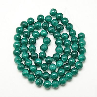 Baking Paint Crackle Glass Bead Strands DGLA-Q023-8mm-YS40-1