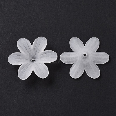 6-Petal Transparent Acrylic Bead Caps X-OACR-A017-14-1